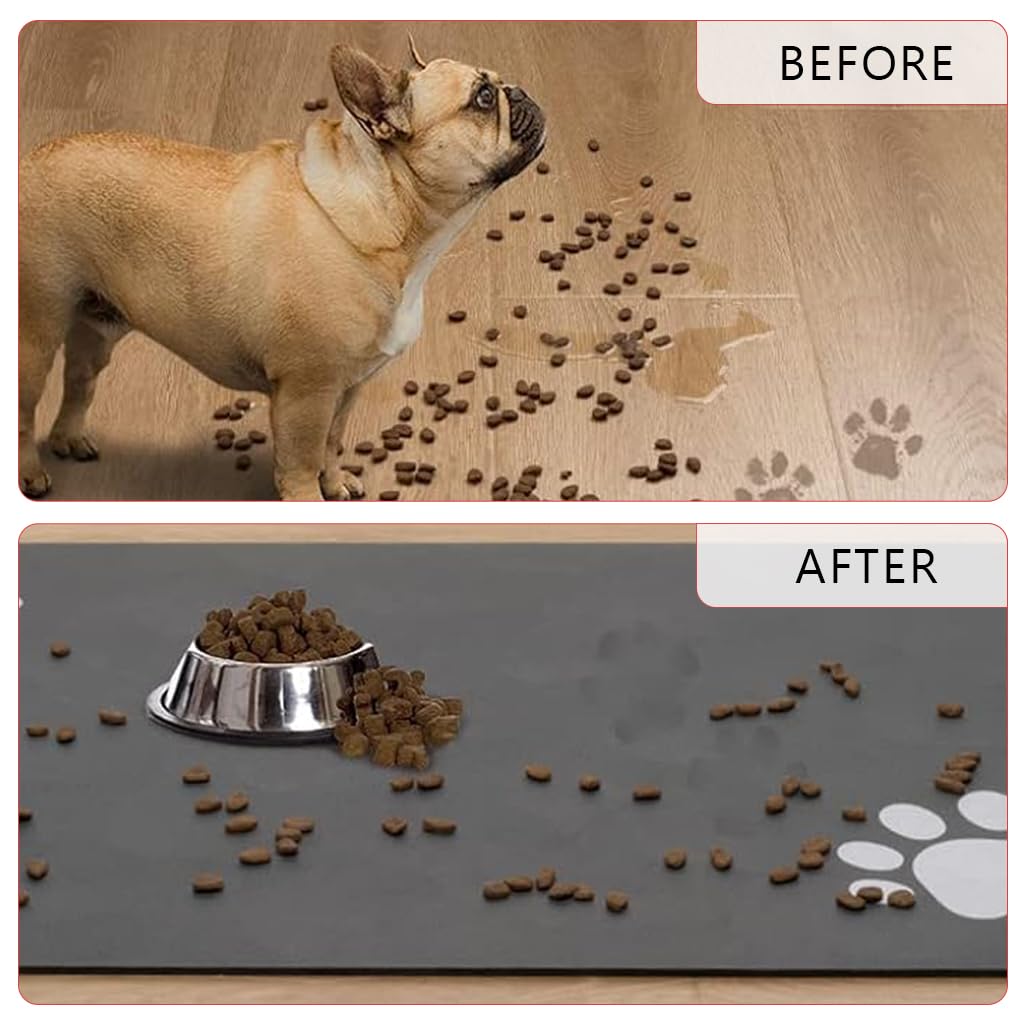 Qpets Black Pet Feeding Mat Qpets Black Pet Feeding Mat
